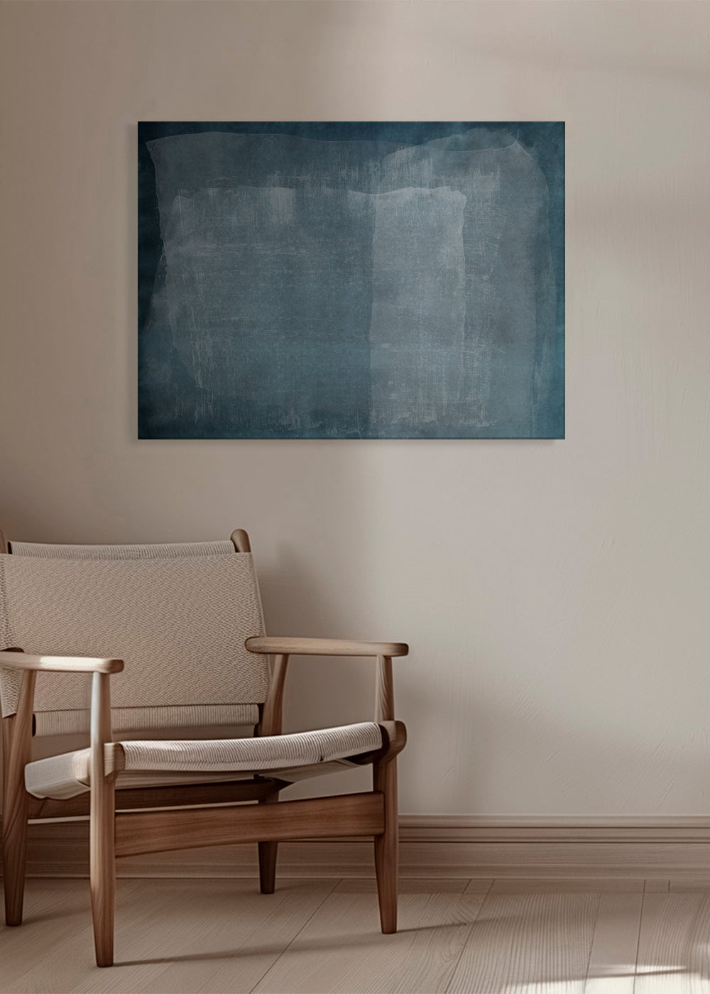 Minimal Abstract Blue Colorfield Painting 05