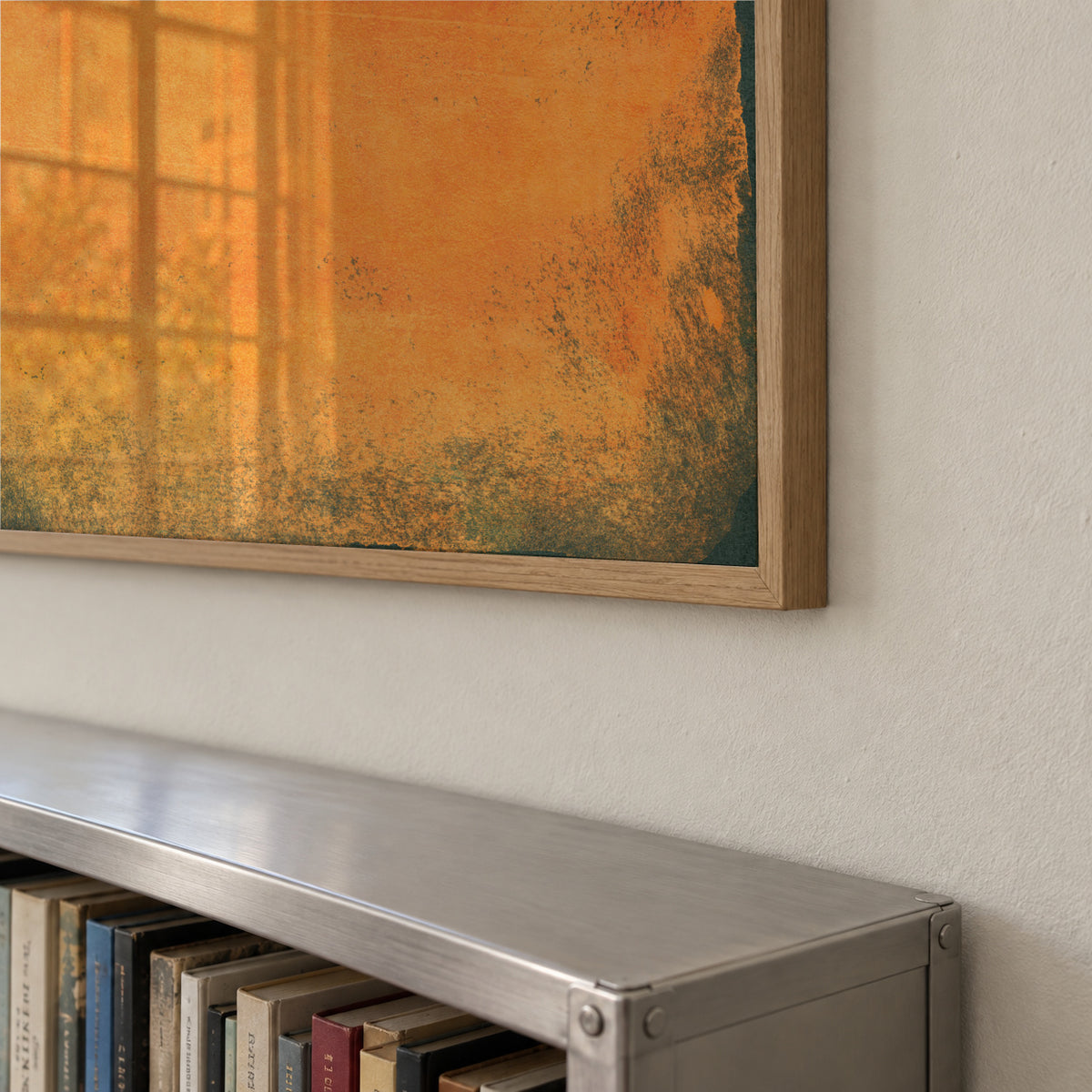 Minimal Orange Abstract Colorfield Painting 01 - Framed poster detail