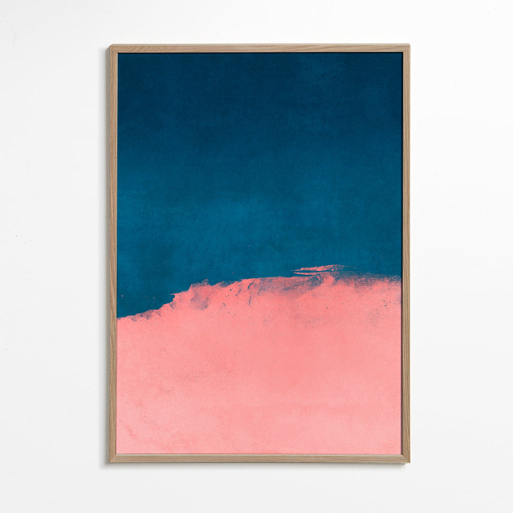 Minimal Landscape Pink and Navy Blue 01