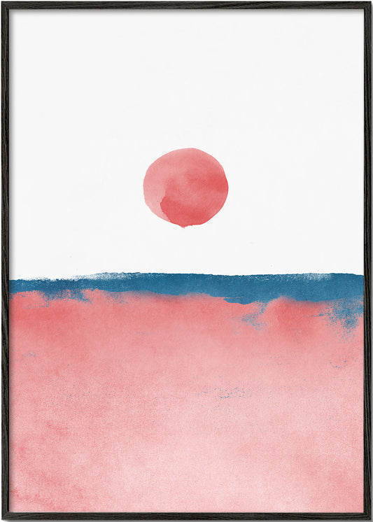 Minimal Landscape Pink and Navy Blue 02