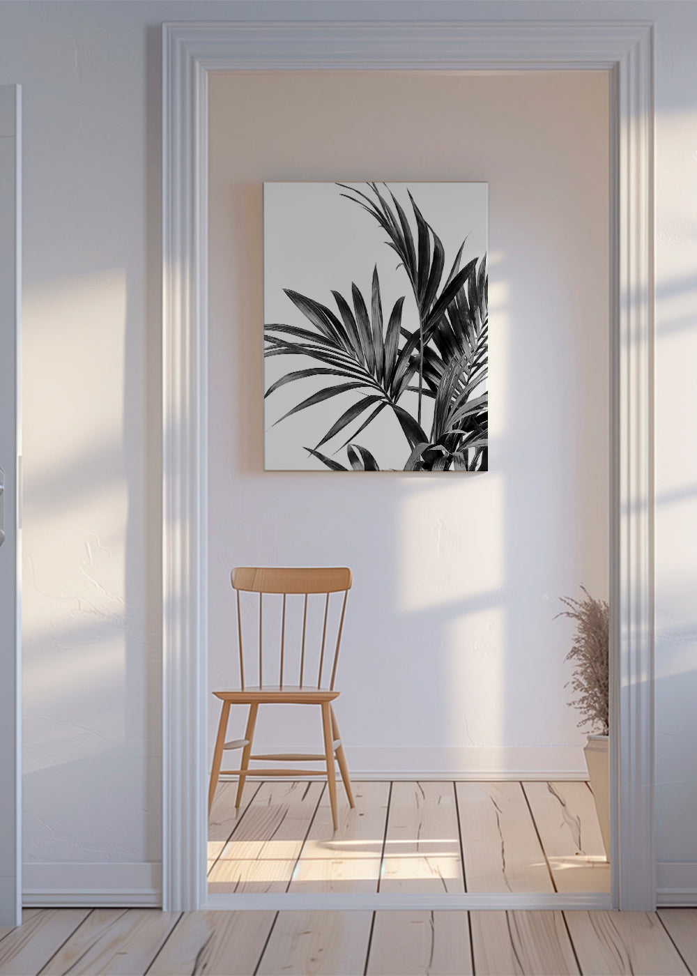 Palm Leaves Black and White 01