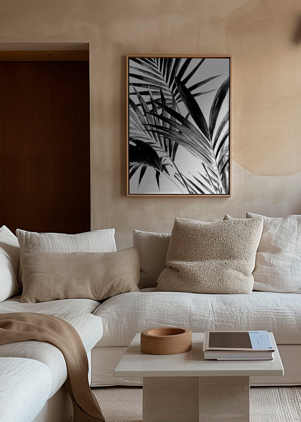 Palm Leaves Black and White 02