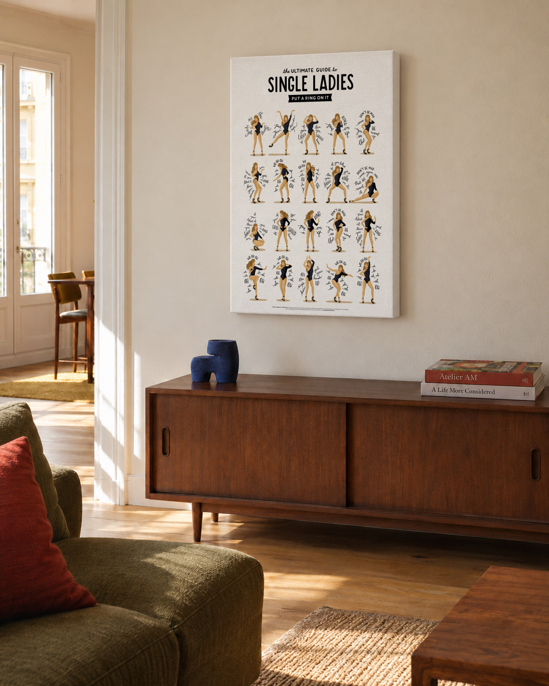 Single Ladies - Unframed canvas in an interior