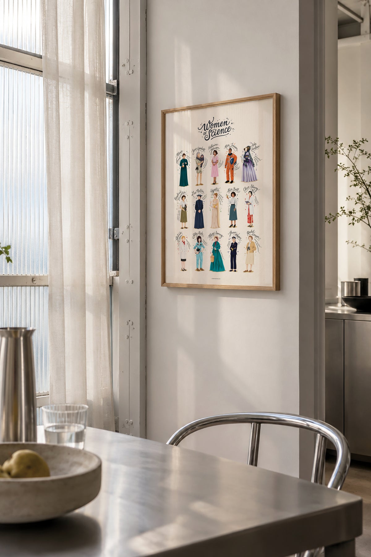Women of Science - Framed poster in an interior