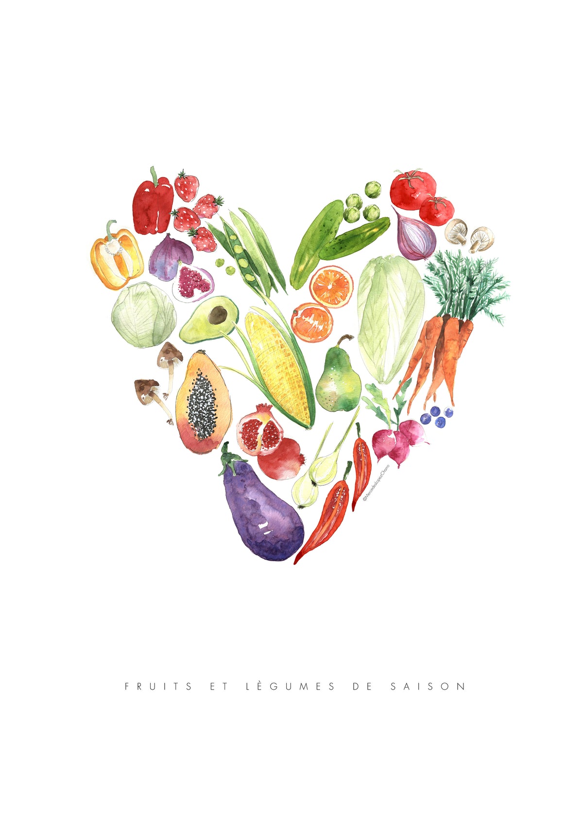 Veggie heart - Unframed art print