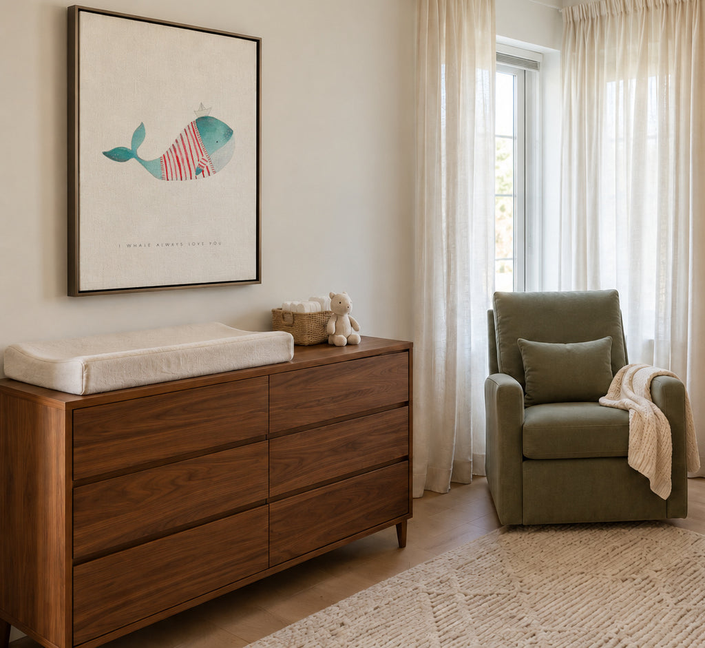 Whale solo - Framed canvas in an interior