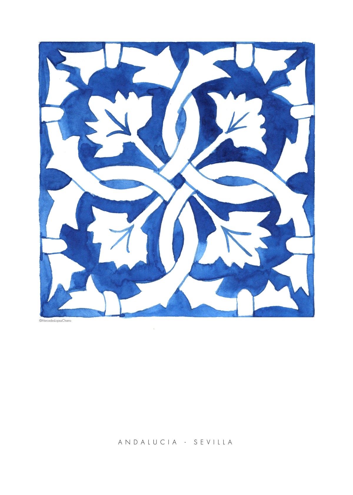Tile Sevilla blue - Unframed art print
