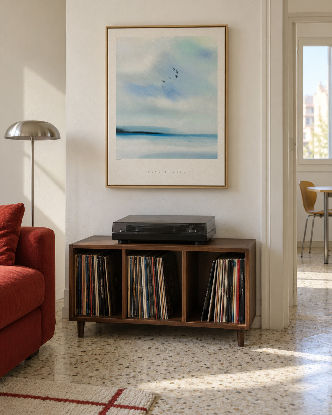 Pure shores - Framed canvas in an interior