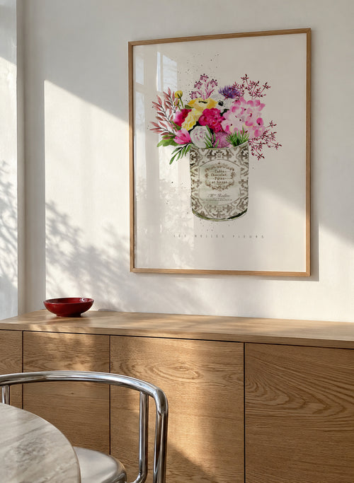 Spring Flowers Vintage Can - Framed poster in an interior