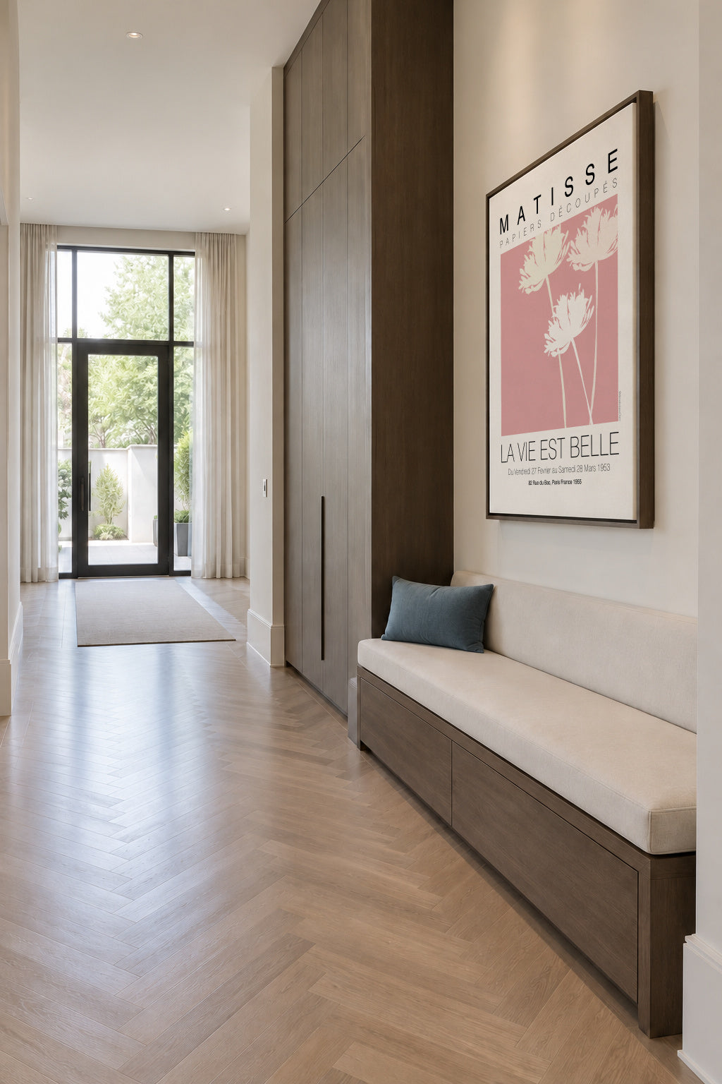 Matisse La Vie Est Belle Pink - Framed canvas in an interior