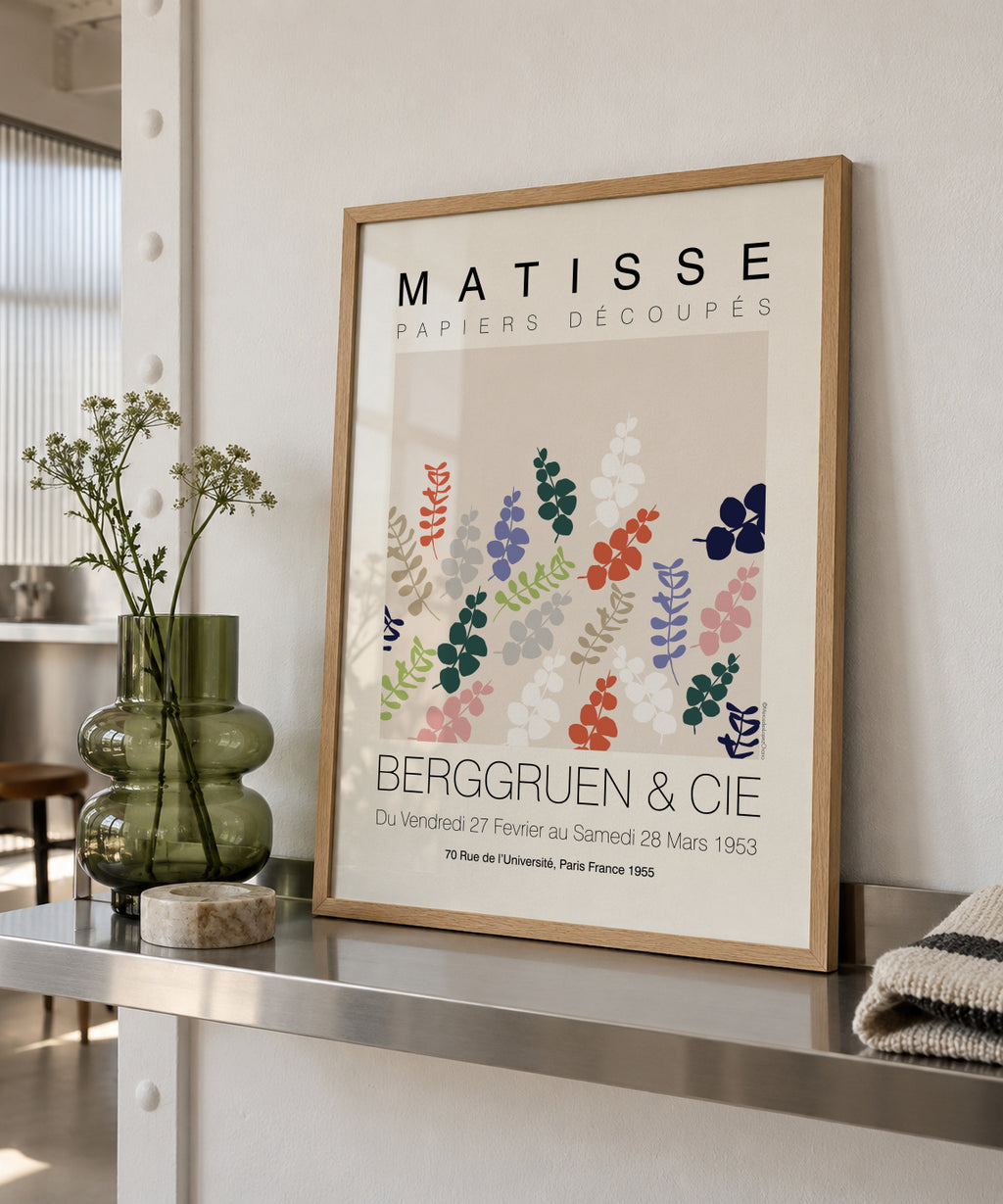 Matisse Multi Clrd Leaves - Framed poster in an interior