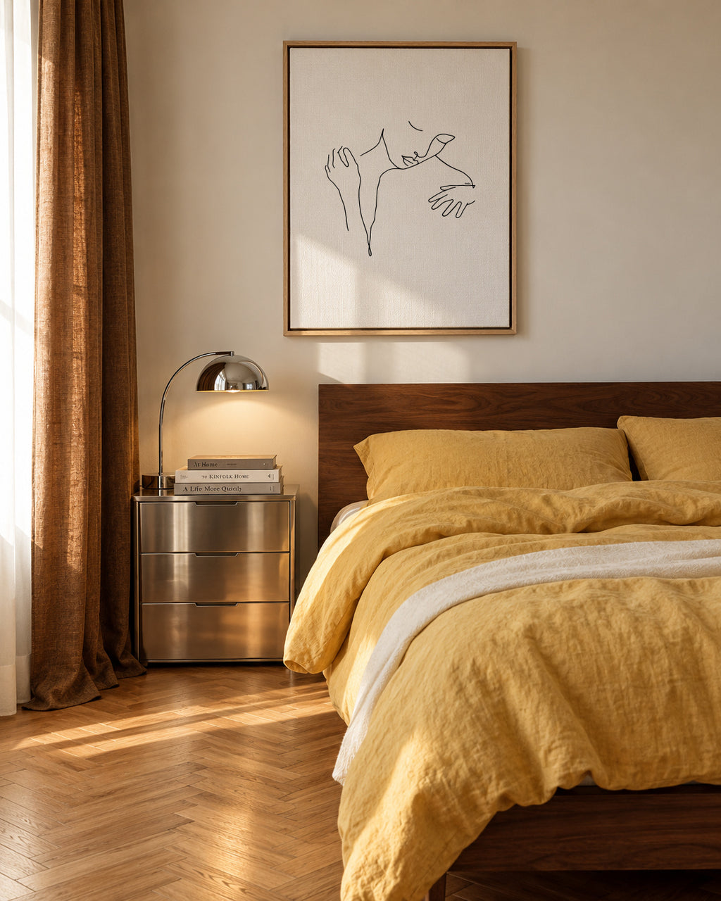 Embrace - Framed canvas in an interior