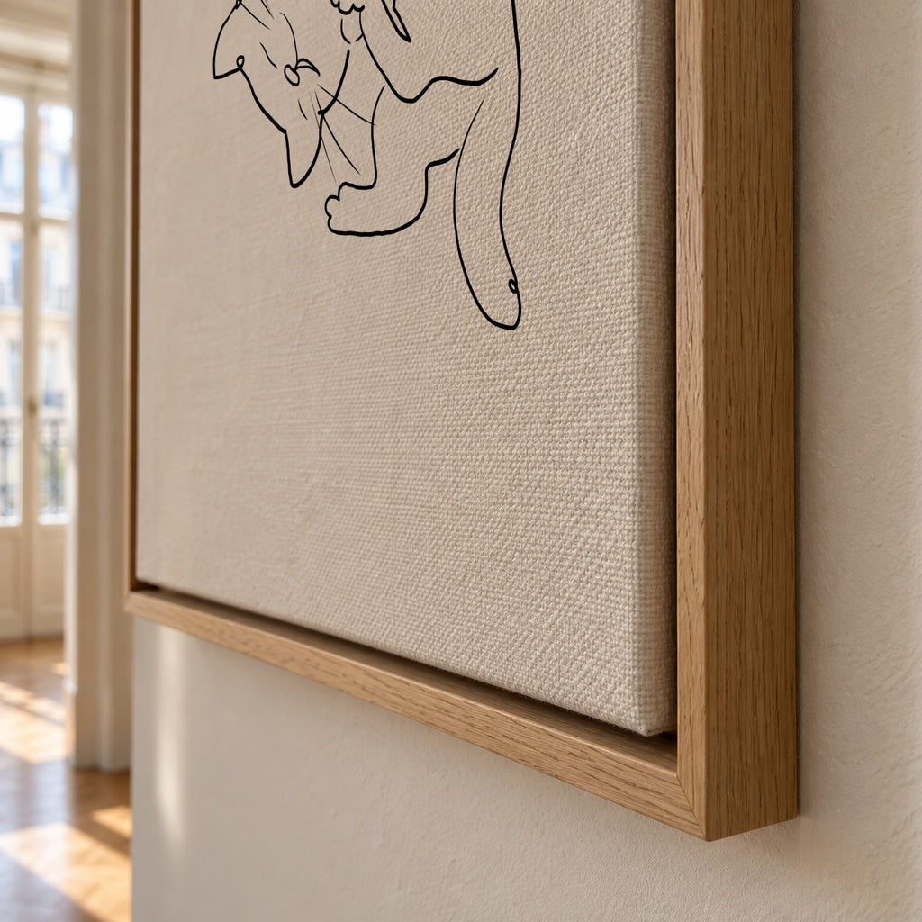 Cat Line No.1 - Framed canvas detail