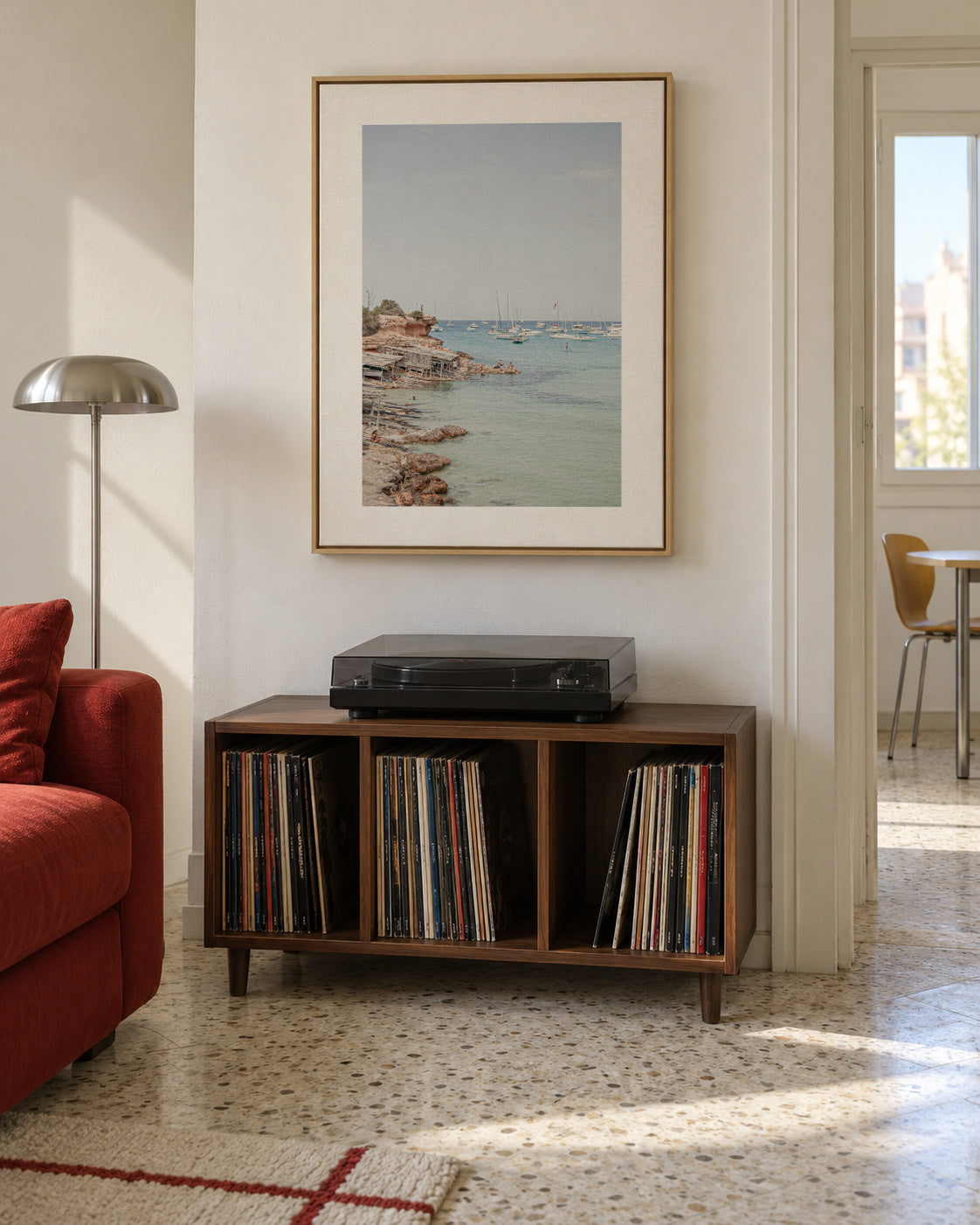 Formentera XXIV - Framed canvas in an interior