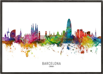 Barcelona Skyline multicolor