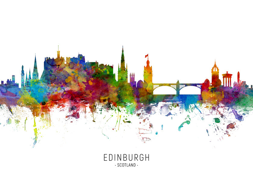 Edinburgh Skyline multicolor