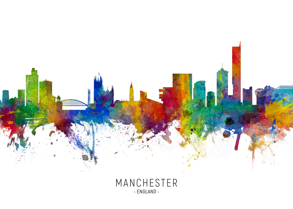 Manchester Skyline multicolor - Unframed art print
