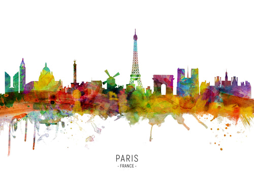 Paris Skyline multicolor - Unframed art print