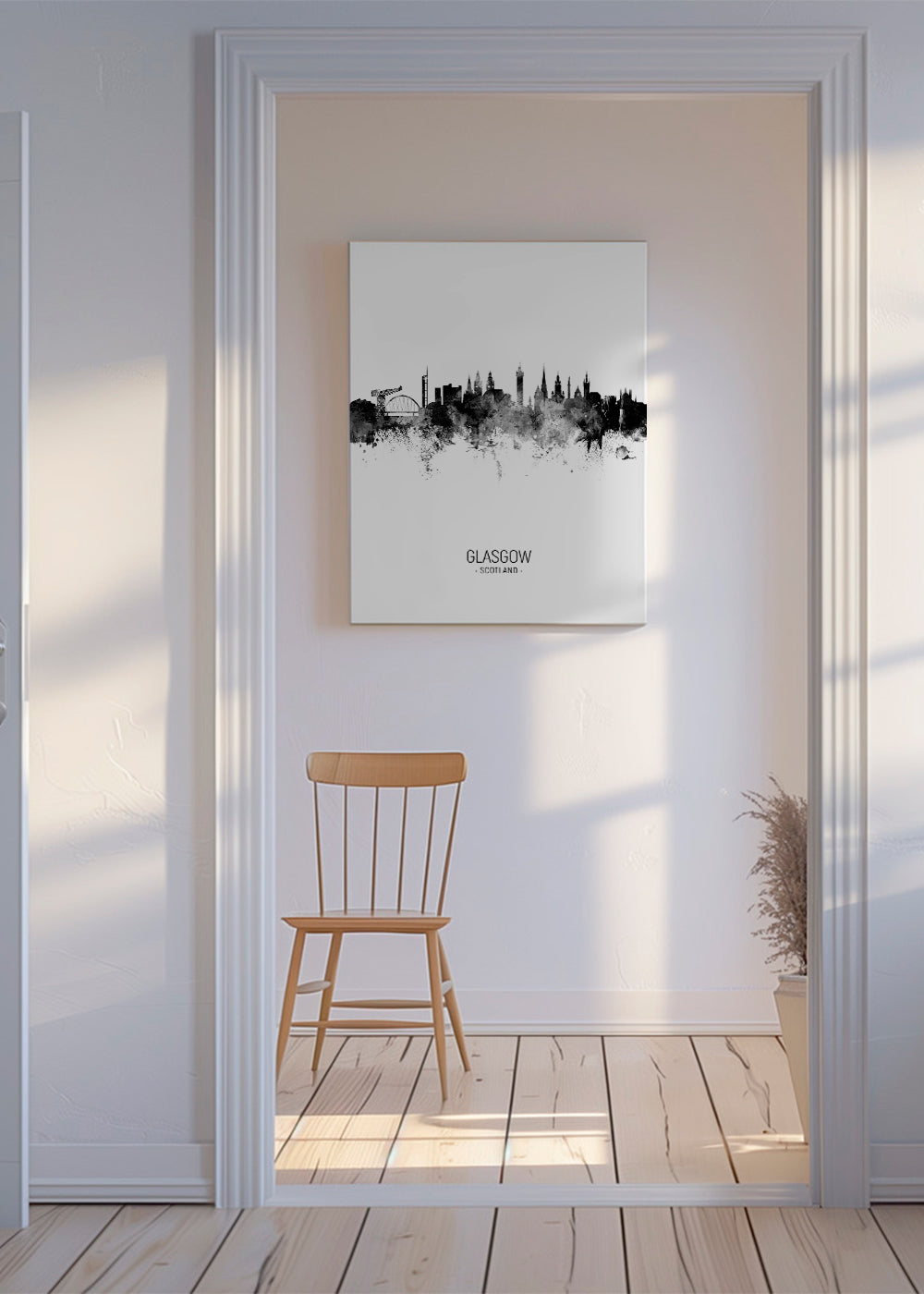 Glasgow Skyline en blanco y negro