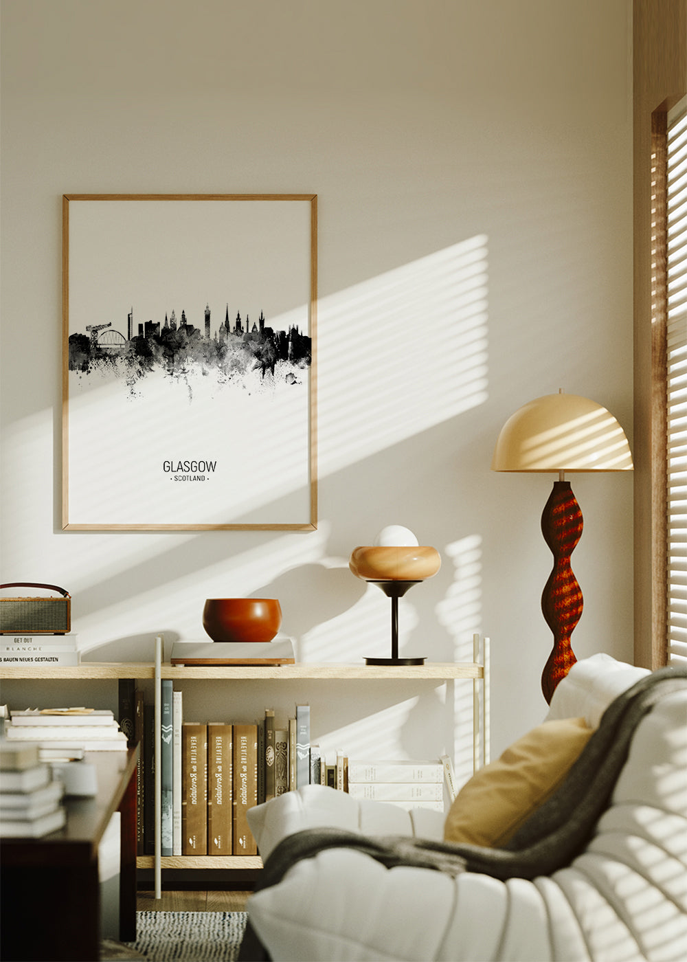 Glasgow Skyline en blanco y negro