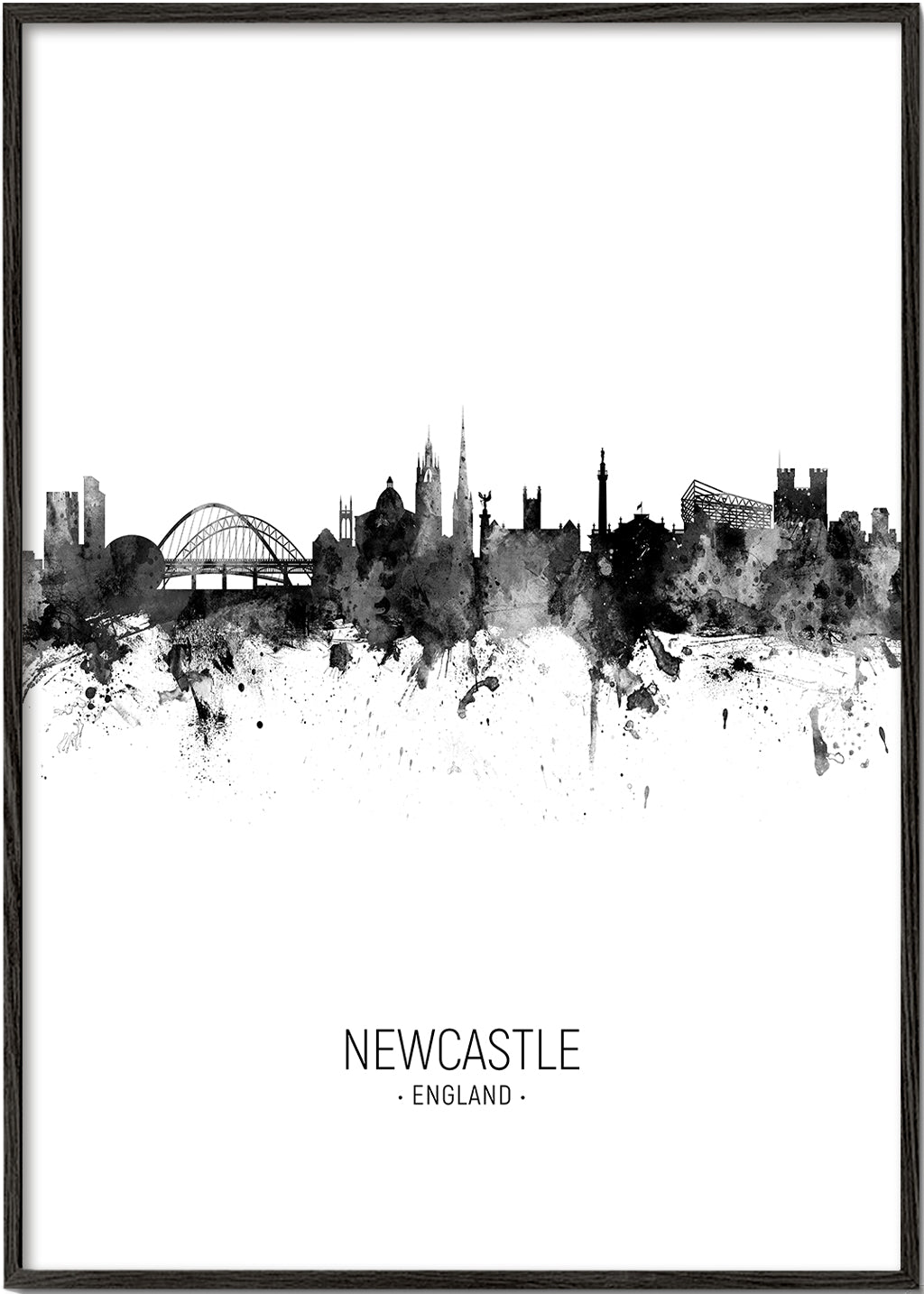 Newcastle Skyline en blanco y negro