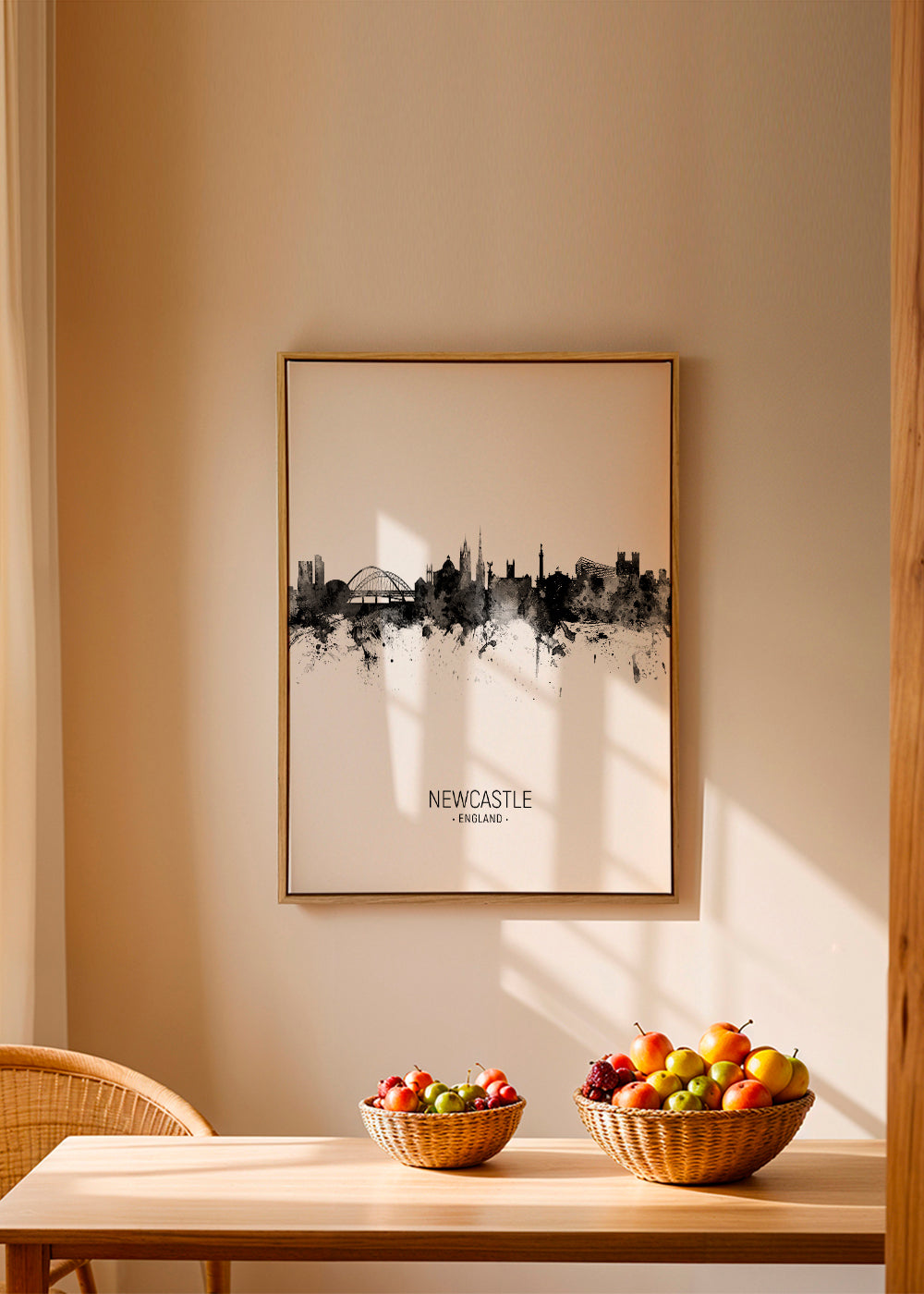 Newcastle Skyline en blanco y negro