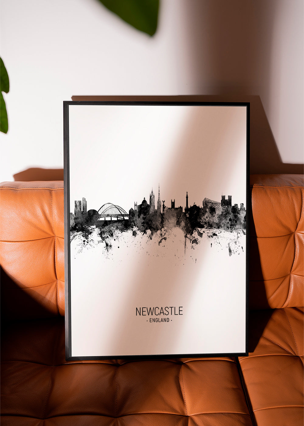 Newcastle Skyline en blanco y negro