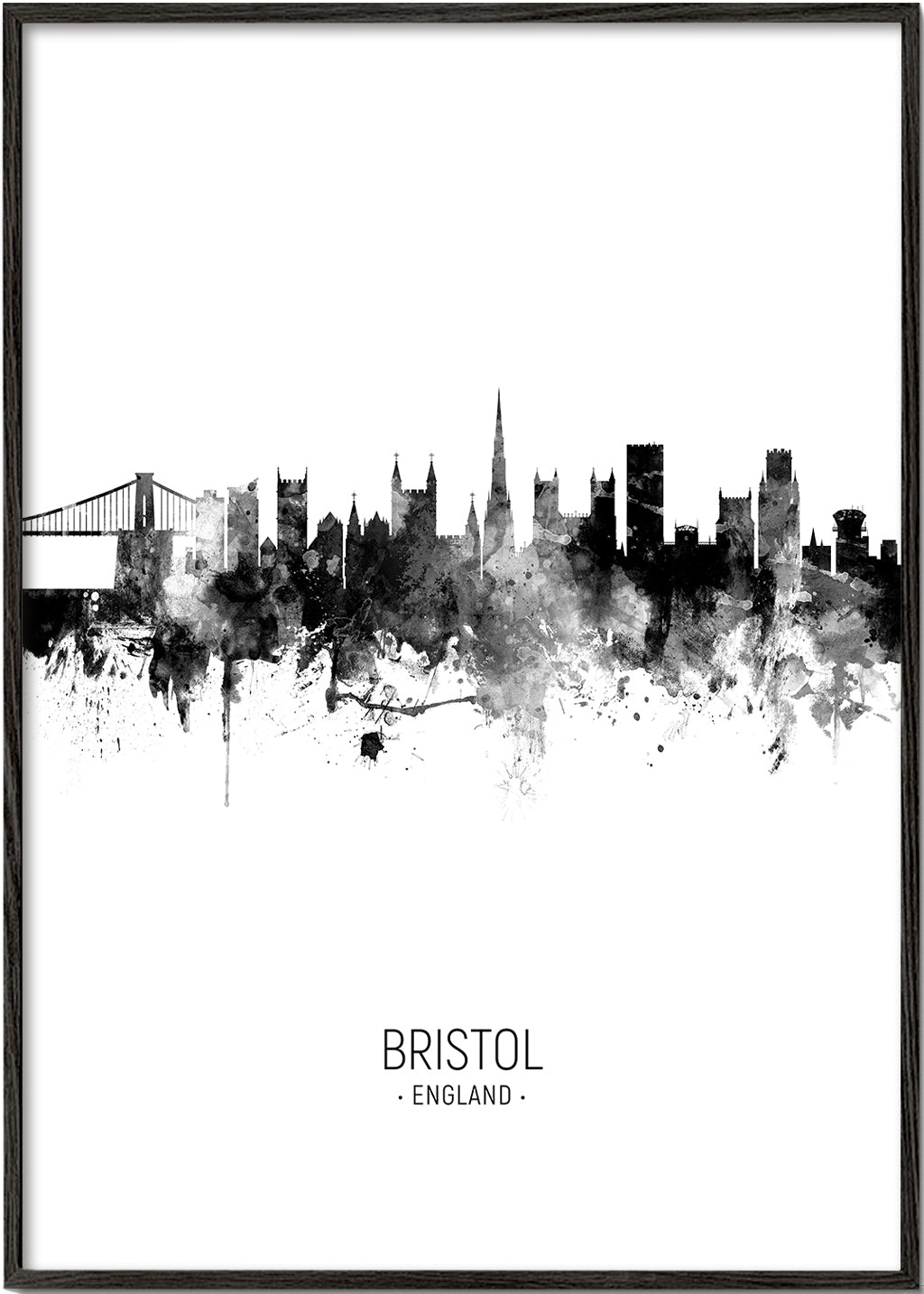Bristol Skyline en blanco y negro