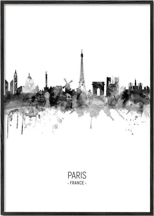 Paris Skyline en blanco y negro
