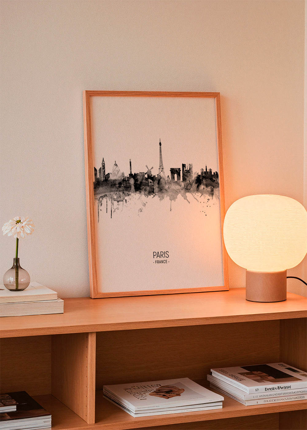 Paris Skyline en blanco y negro