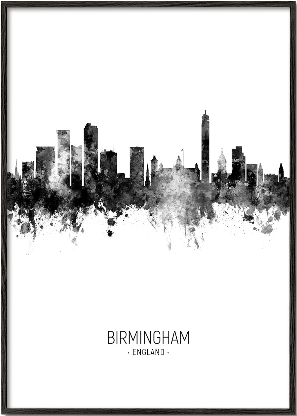 Birmingham Skyline en blanco y negro