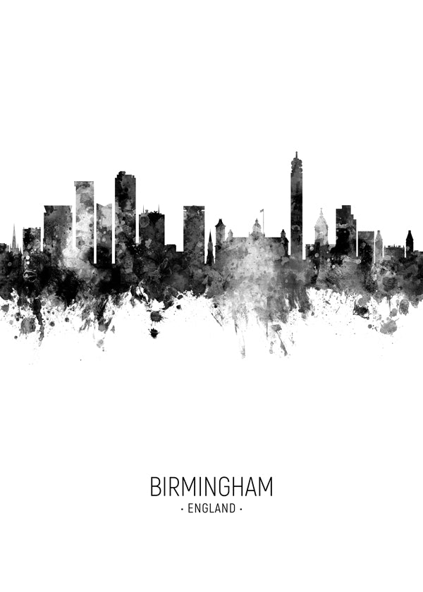 Birmingham Skyline en blanco y negro