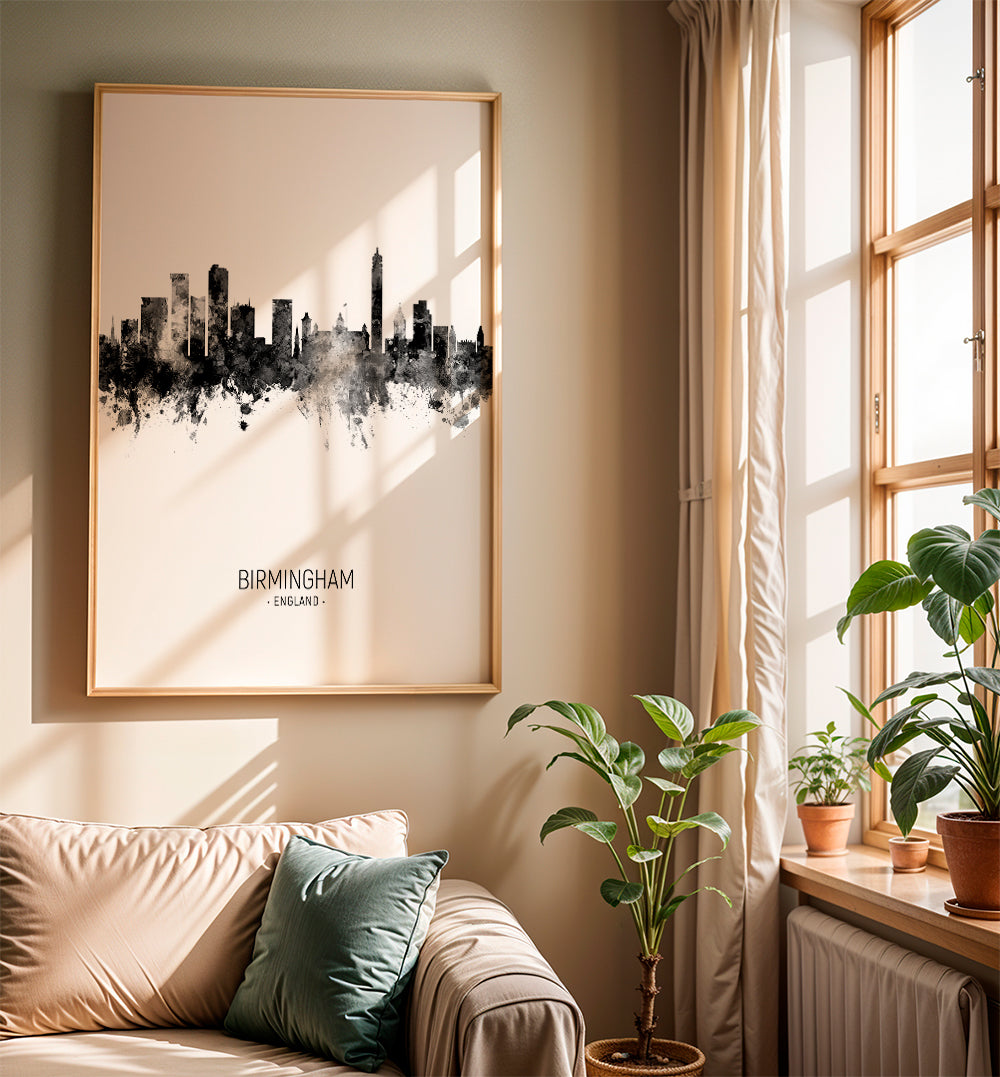 Birmingham Skyline en blanco y negro