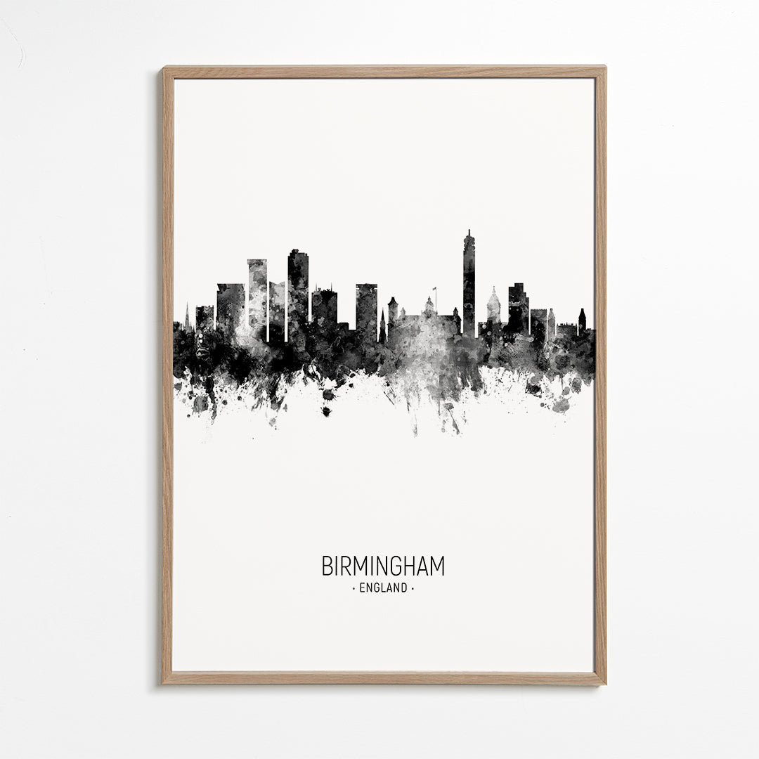 Birmingham Skyline en blanco y negro