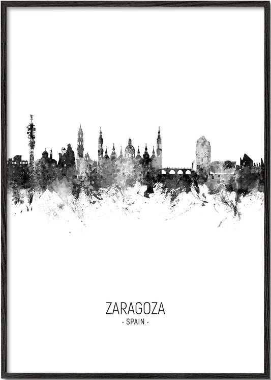 Zaragoza Skyline en blanco y negro