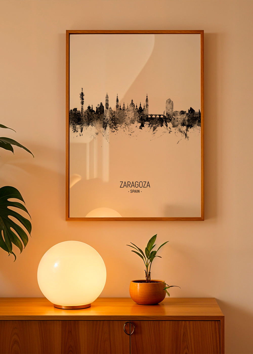 Zaragoza Skyline en blanco y negro