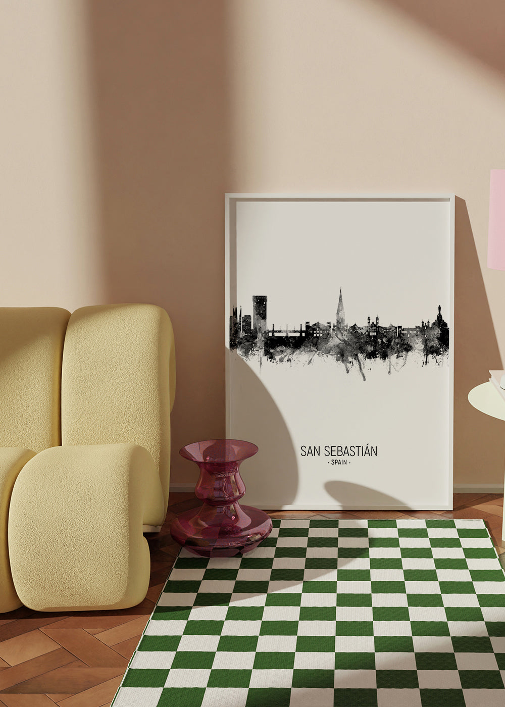 San Sebastián Skyline en blanco y negro