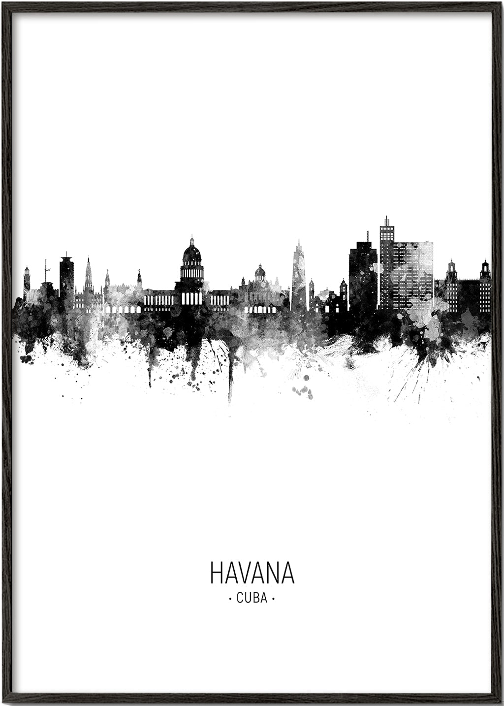 Havana Skyline en blanco y negro