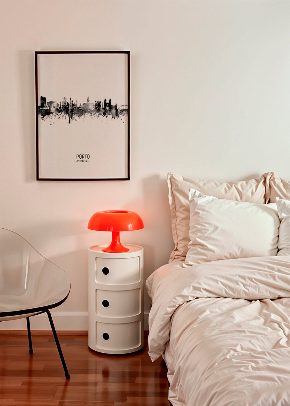 Porto Skyline en blanco y negro