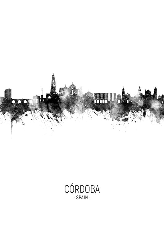 Córdoba Skyline en blanco y negro
