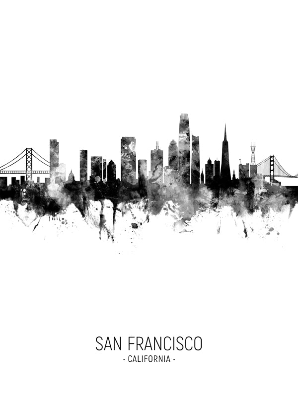 San Francisco Skyline en blanco y negro