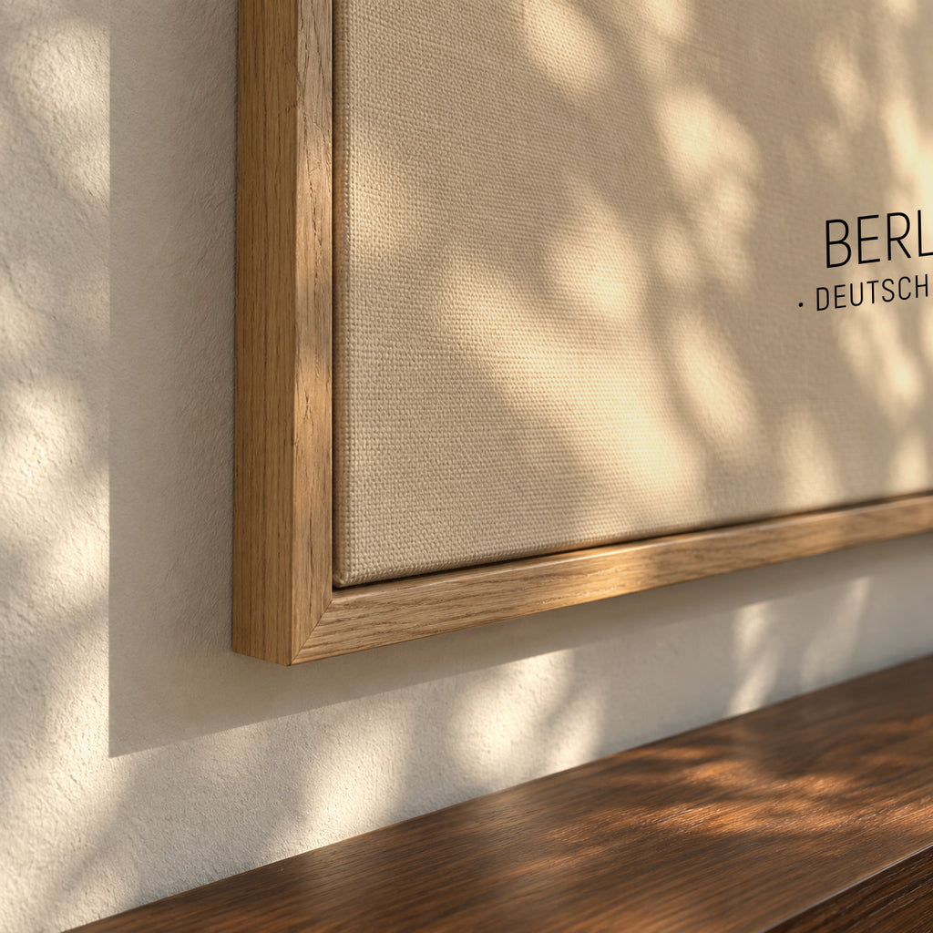 Berlin Skyline en beige - Framed canvas detail