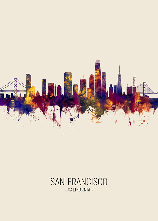 San Francisco Skyline en beige