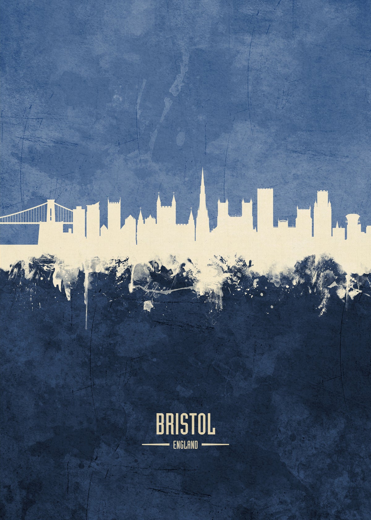 Bristol Skyline Azul - Unframed art print