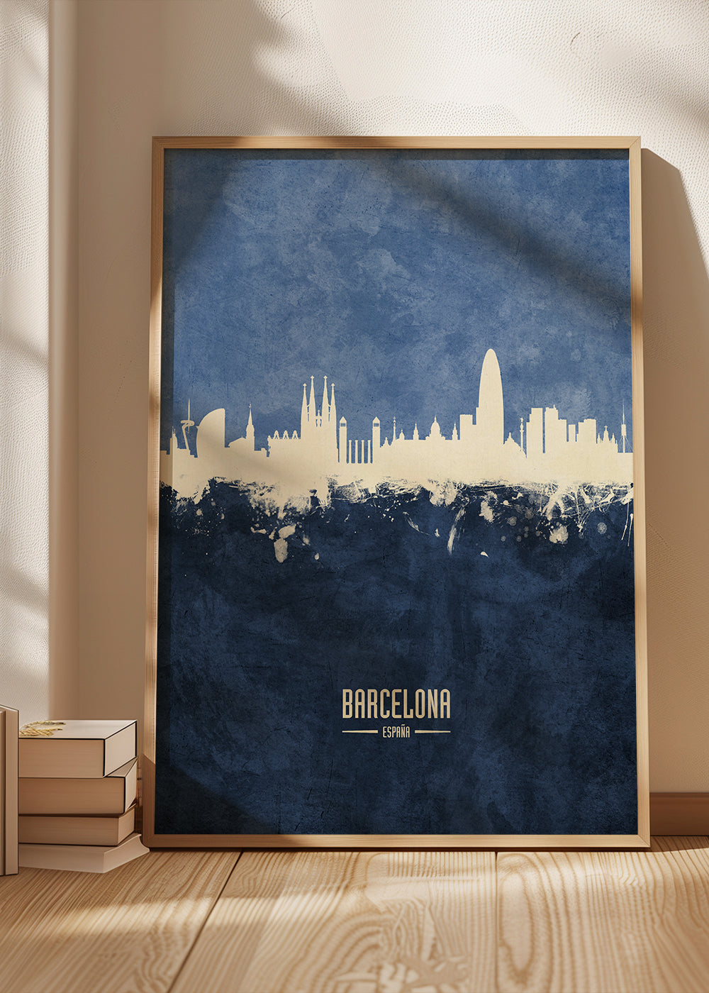 Barcelona Skyline Azul