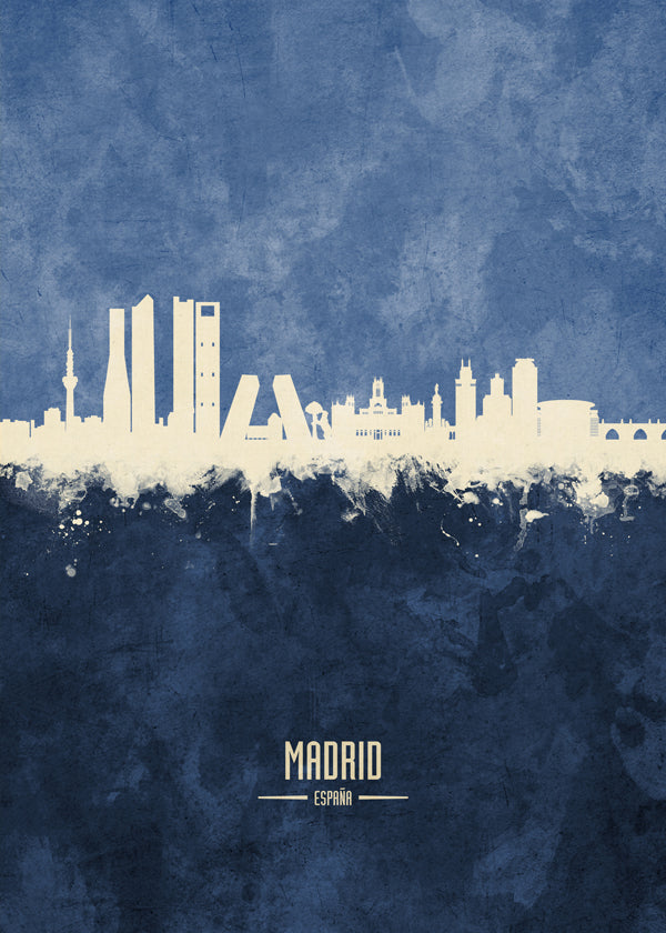 Madrid Skyline Azul