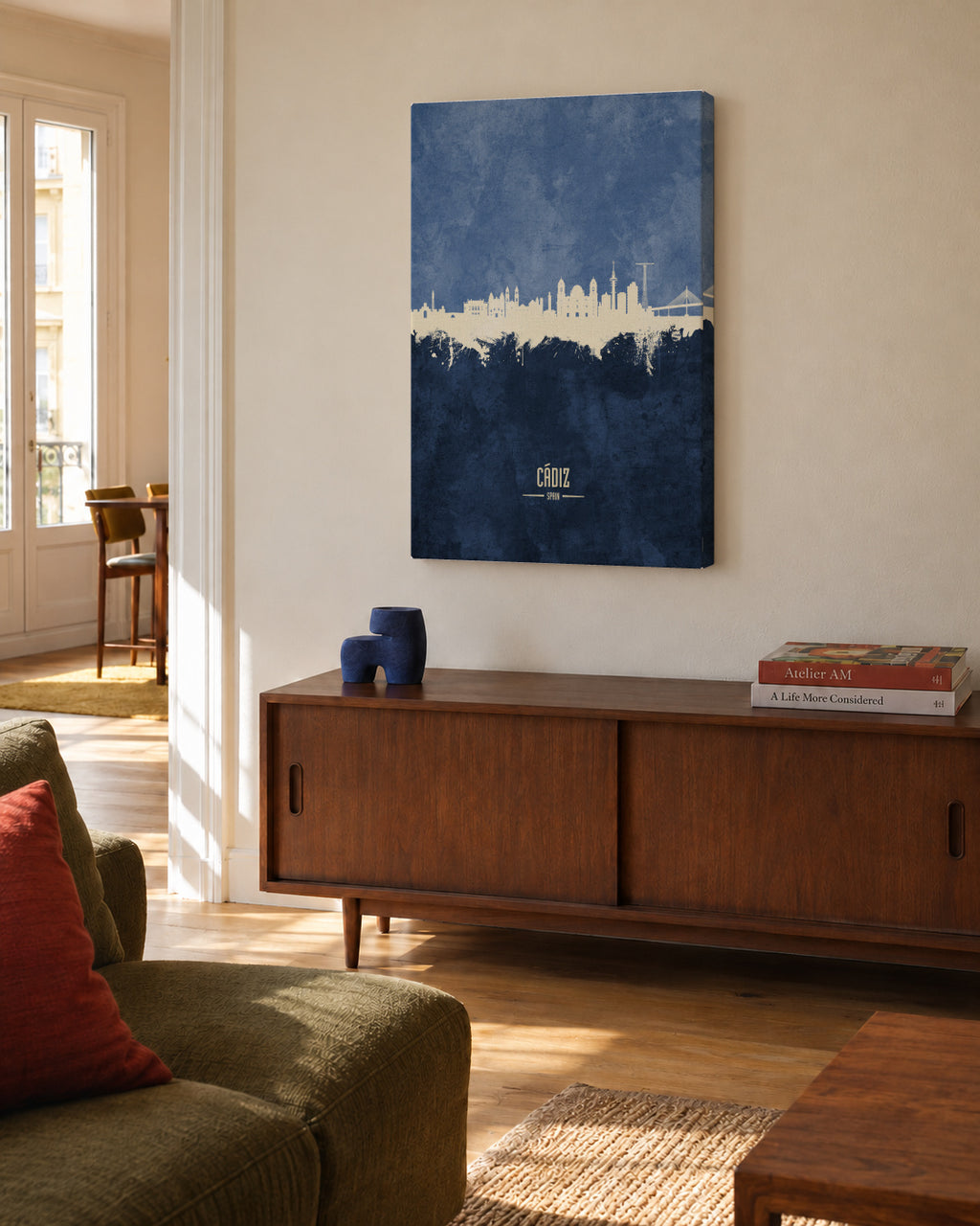 Cádiz Skyline - Unframed canvas in an interior