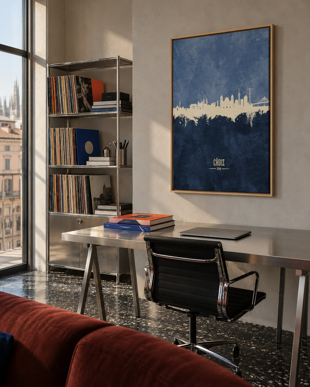 Cádiz Skyline - Framed canvas in an interior