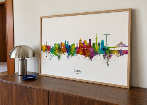 Cádiz Skyline - Framed poster in an interior
