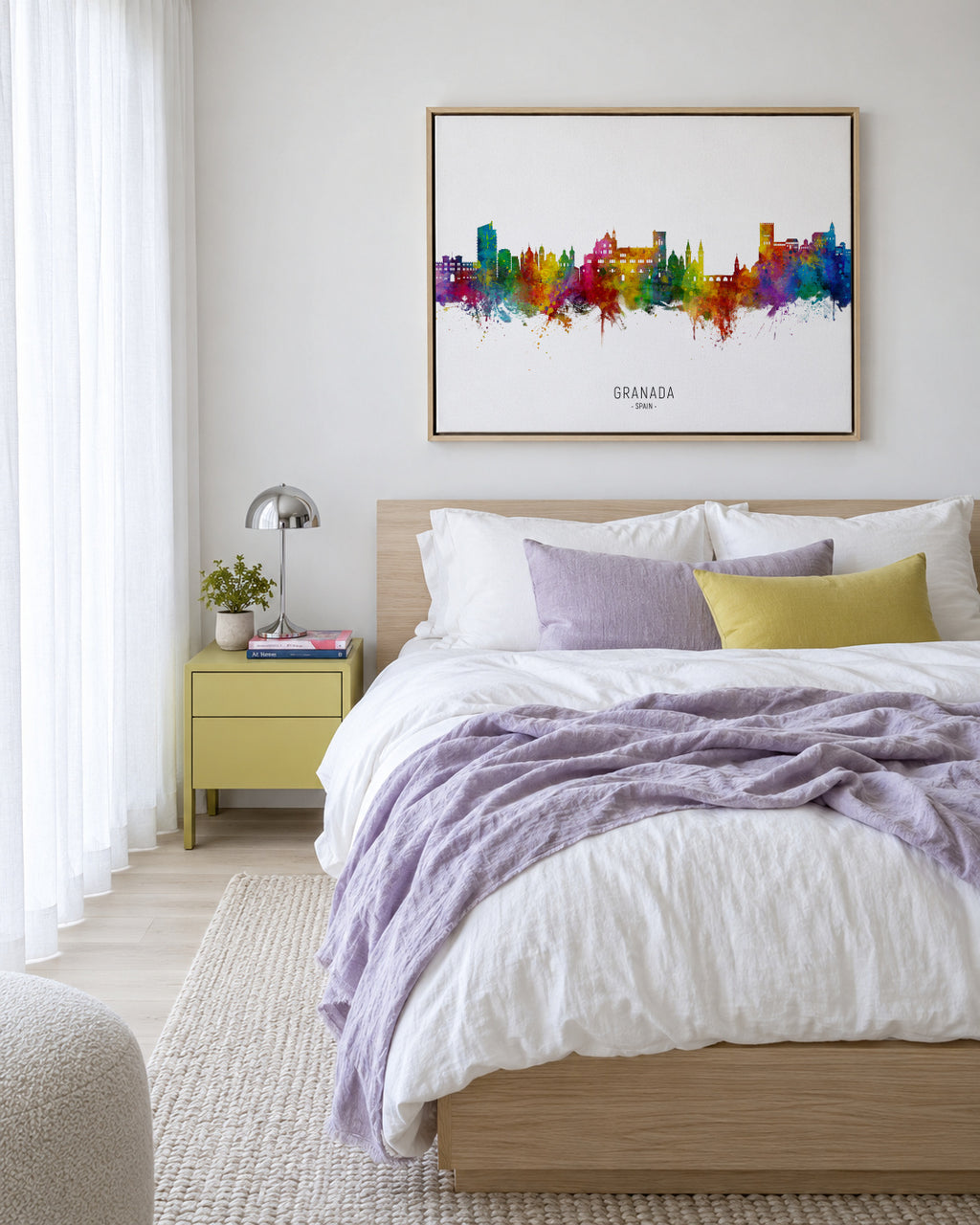 Granada Skyline - Framed canvas in an interior